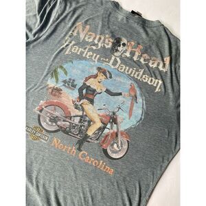 HARLEY DAVIDSON NAGS HEAD N.C. 2012 T SHIRT SZ XL GRAY (BRAVADO) SEXY PIRATE